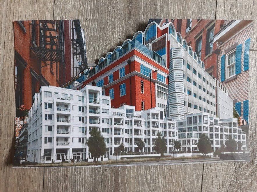 Caption: Caption: image 1-algirdekazbaraityte: a colour collage titled My Utopian town