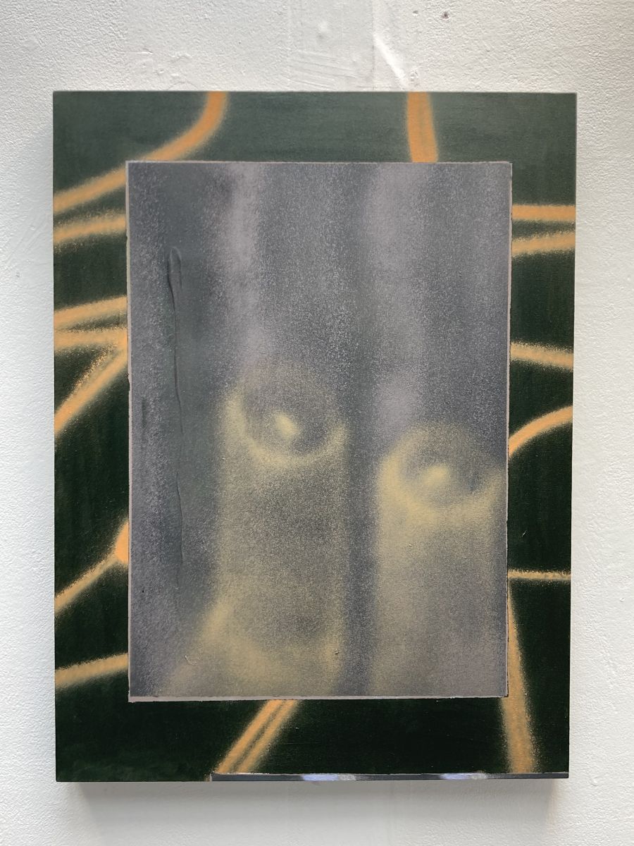 1. Caught In The Headlights, Acrylic, aerosol and emulsion on canvas, 80 x 60.3.