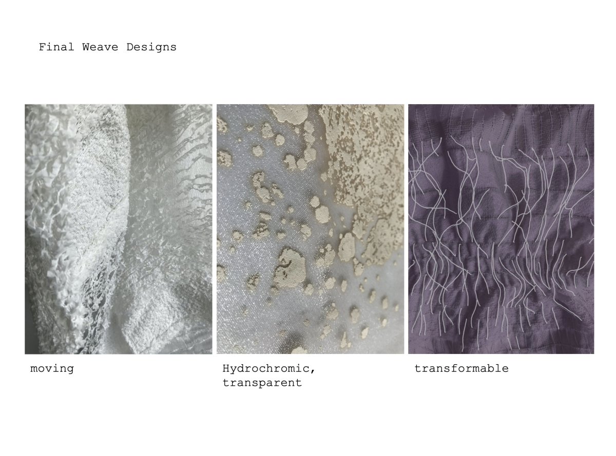 6-AntoniaMoltgen: “Magnificent” (l.), “See”, “Memory” (r.) . Final Weave Designs