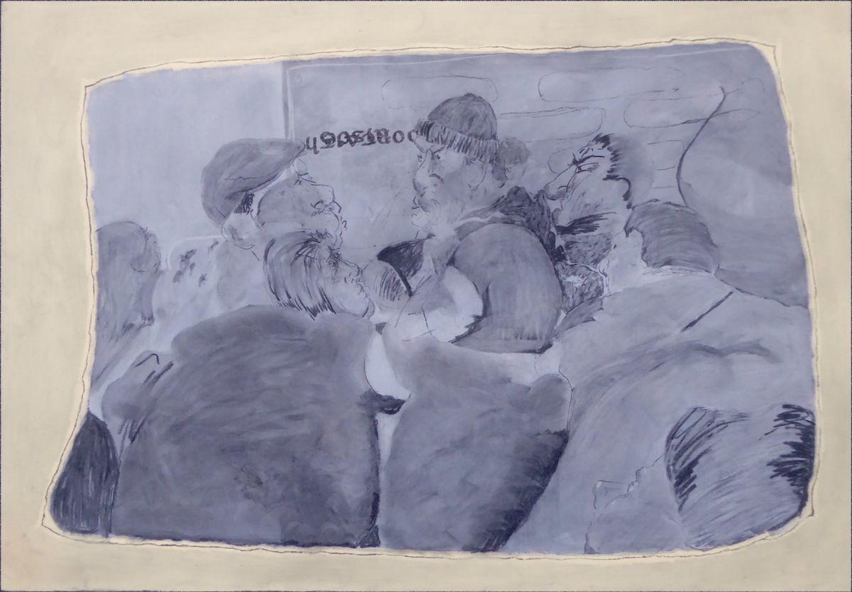 Caochpholl (Pot-Boys and Peasant Whelps)
Acrylic and charcoal on wood
85.5 x 122cm