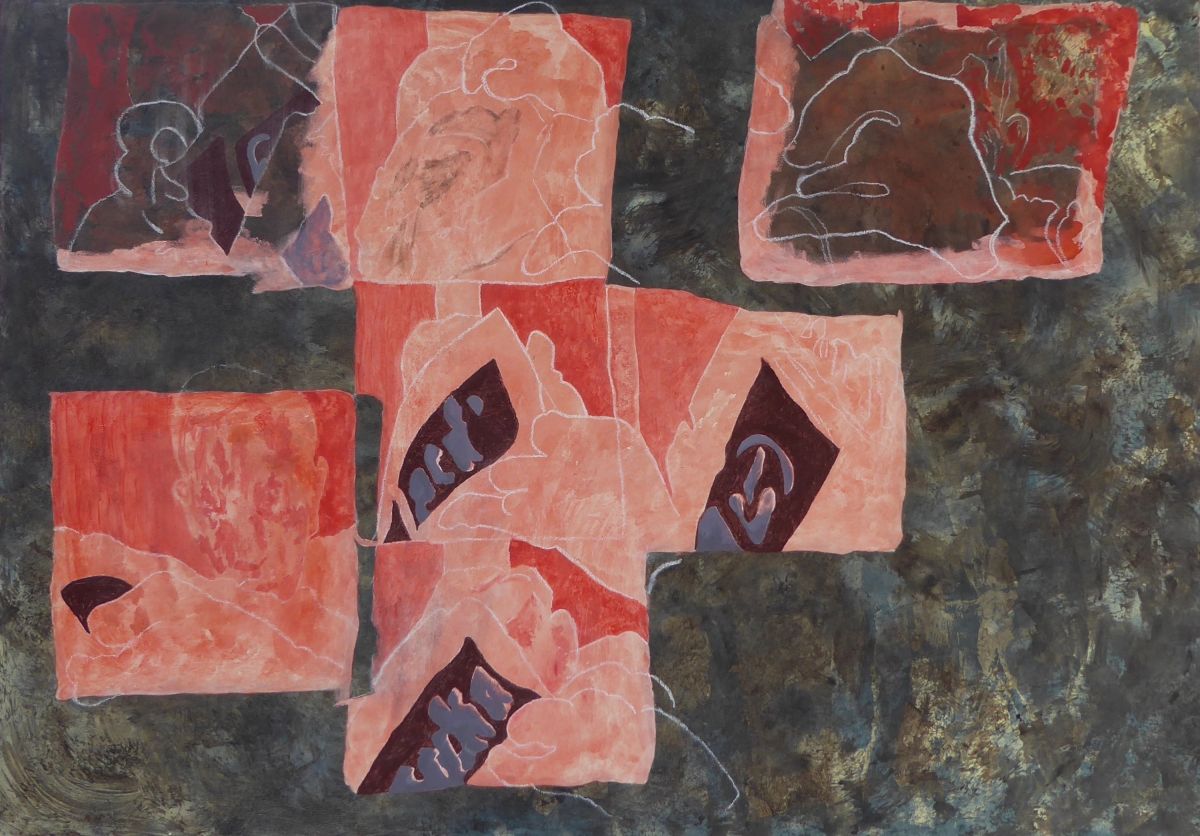 Gan Dia d’Éirinn (No God for Ireland)
Acrylic, conté and oil pastel on wood
85.5 x 122cm