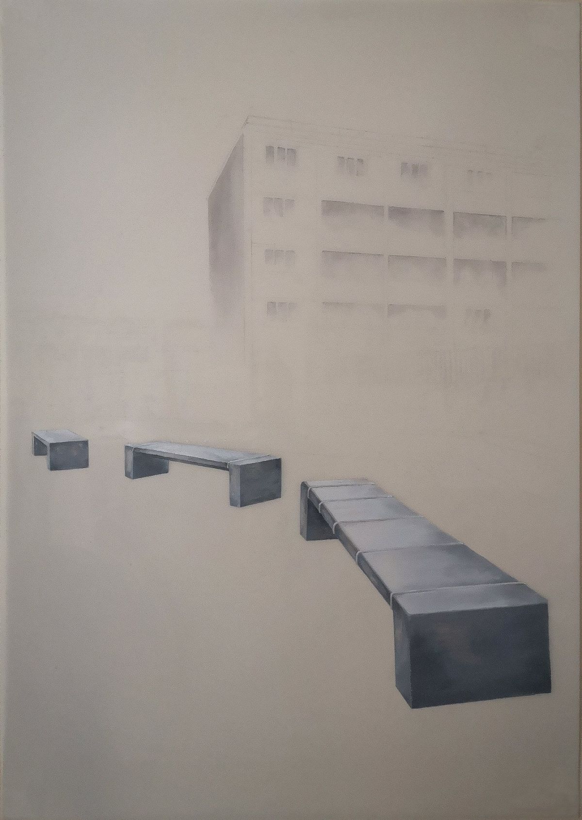 4 - Urban Displacement, Graphite and Oil on Mylar, 84.1 x 118.9 cm