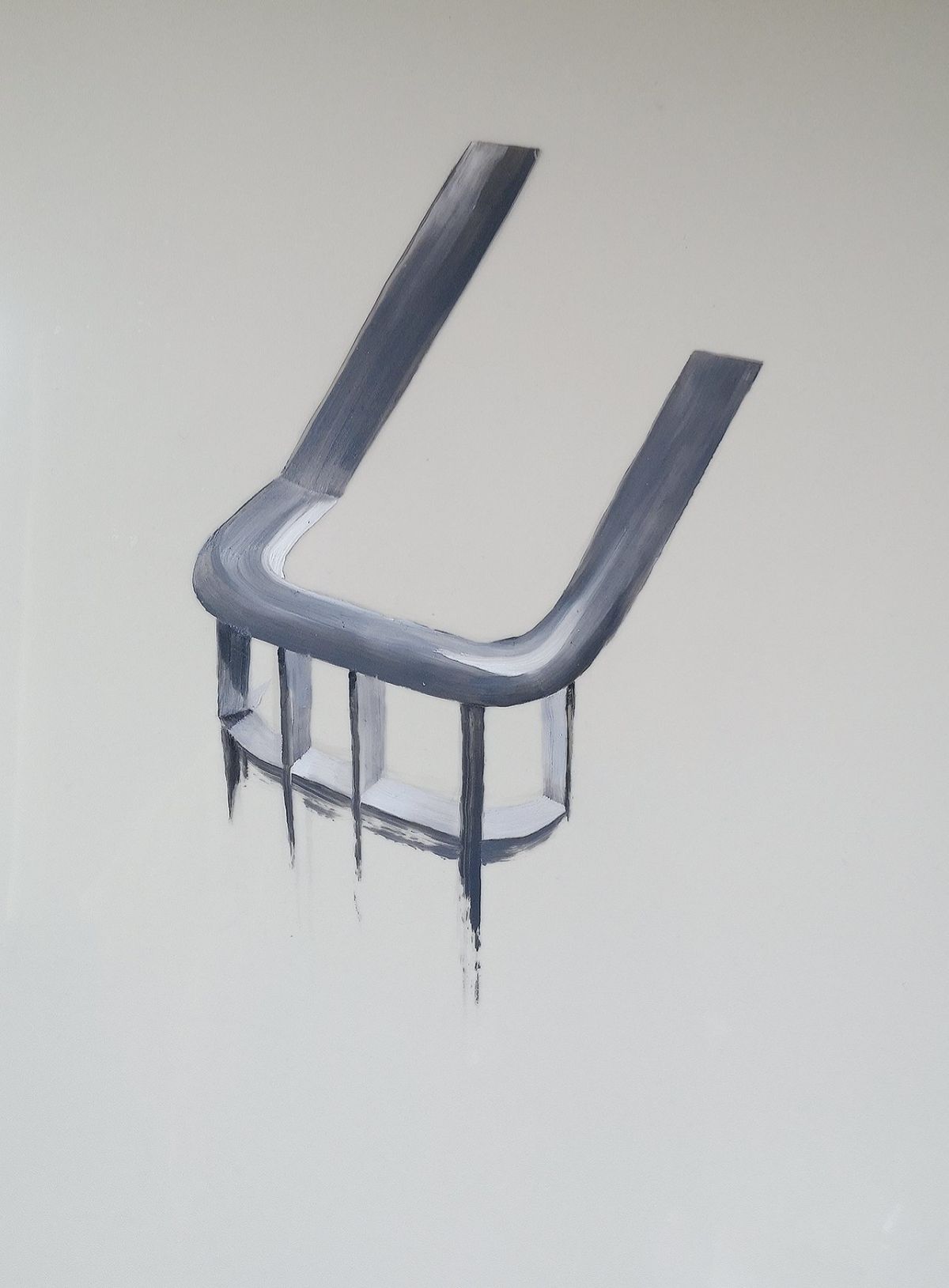 1 - Handrail and Baluster, Oil on Mylar, 29.7 x 42 cm