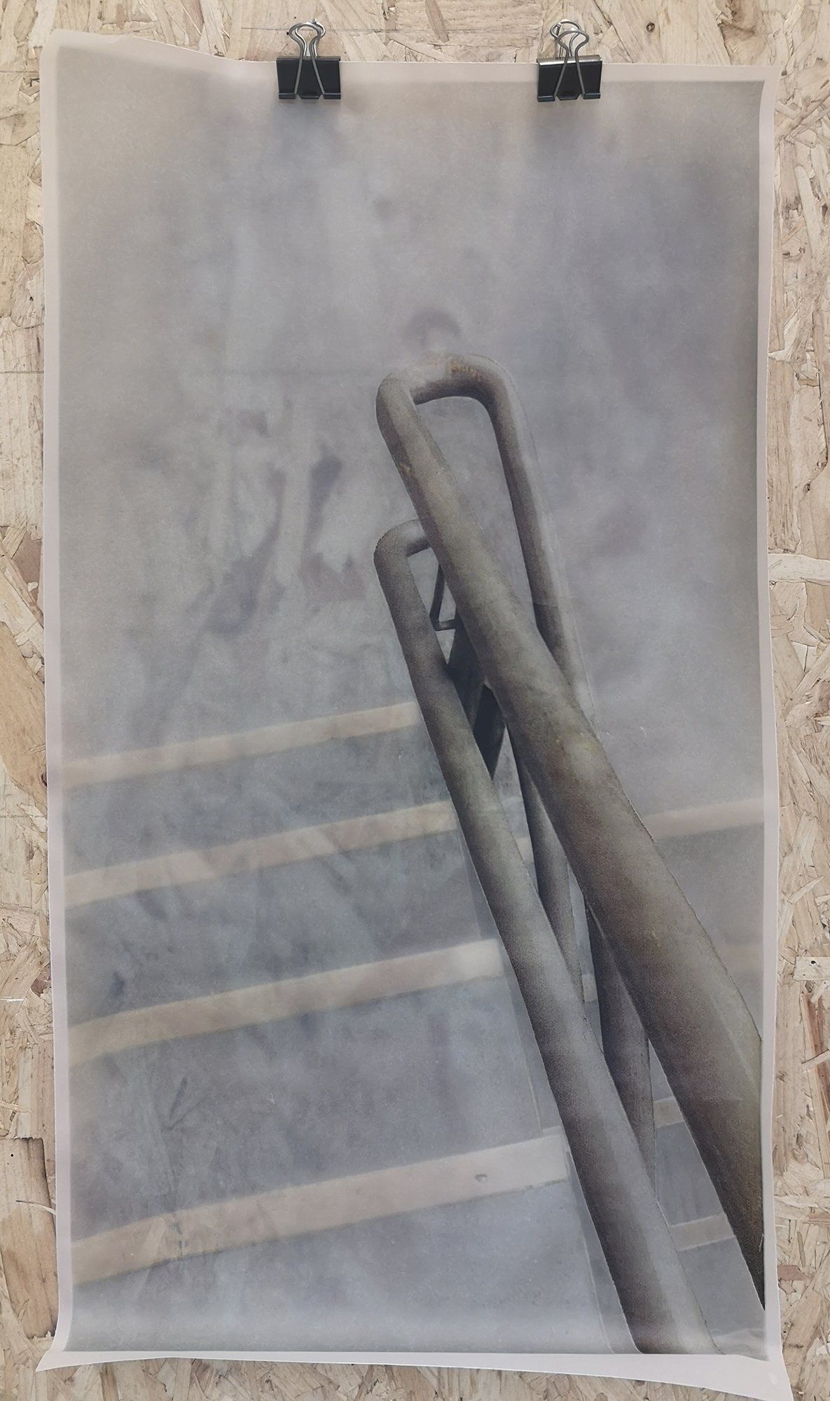 6 - Descent, Archival Pigment Print on Tracing Paper, 38 x 70 cm