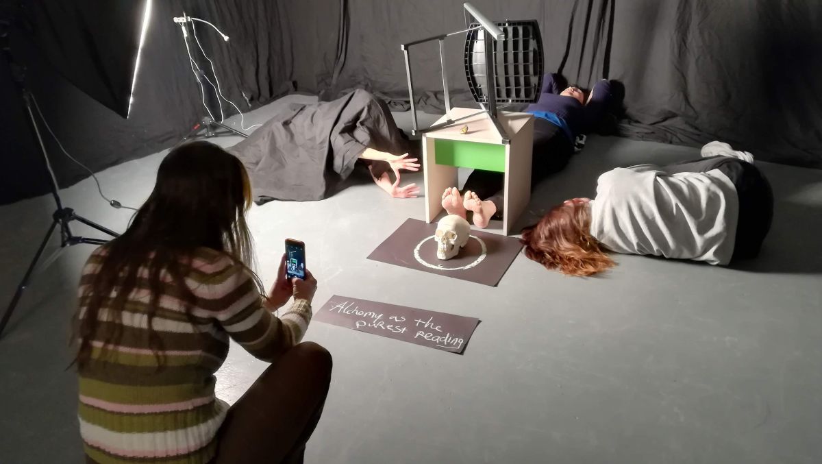 2. Dominique Crowley, Maria Del Buey, Orlaith Phelan and Eimear Regan, Games for Artists and Non-Artists workshop responding to the Derek Jarman, Protest! exhibition at IMMA (2020).