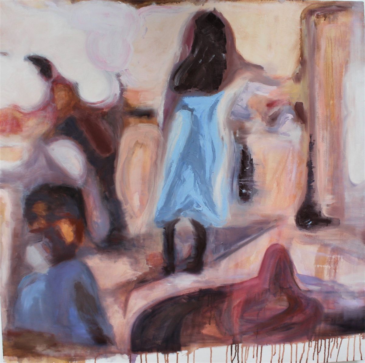 4 - caption for 4th image: Washing Dishes, 120 x 120 cm, Oil on Canvas, 2020. (750 euro)