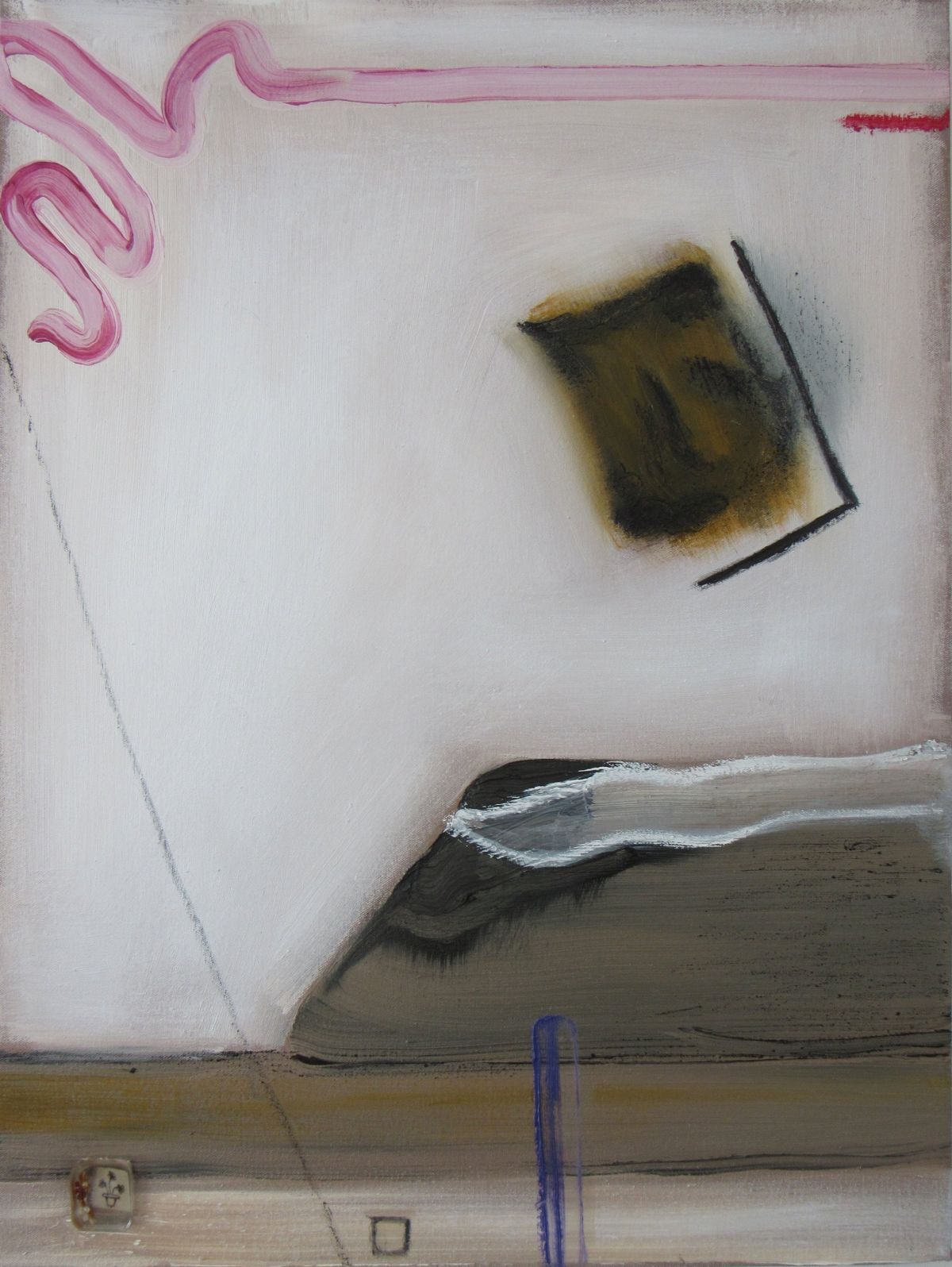 image 10- 'Flower Pot', chalk pastels, resin, oil on canvas. 40x60cm