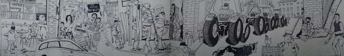 7. Blind to the real problems. ( 56 x 310 cm)