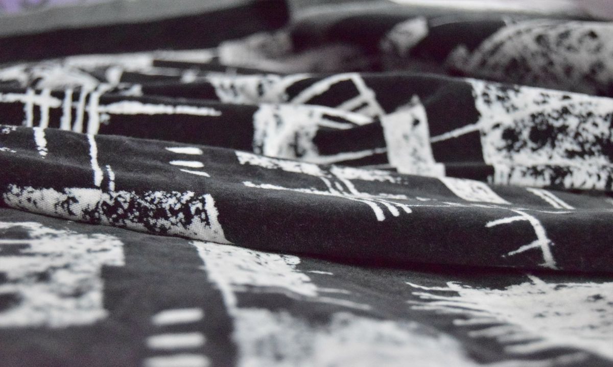 Urban Textures Screen print fold on cotton velvet