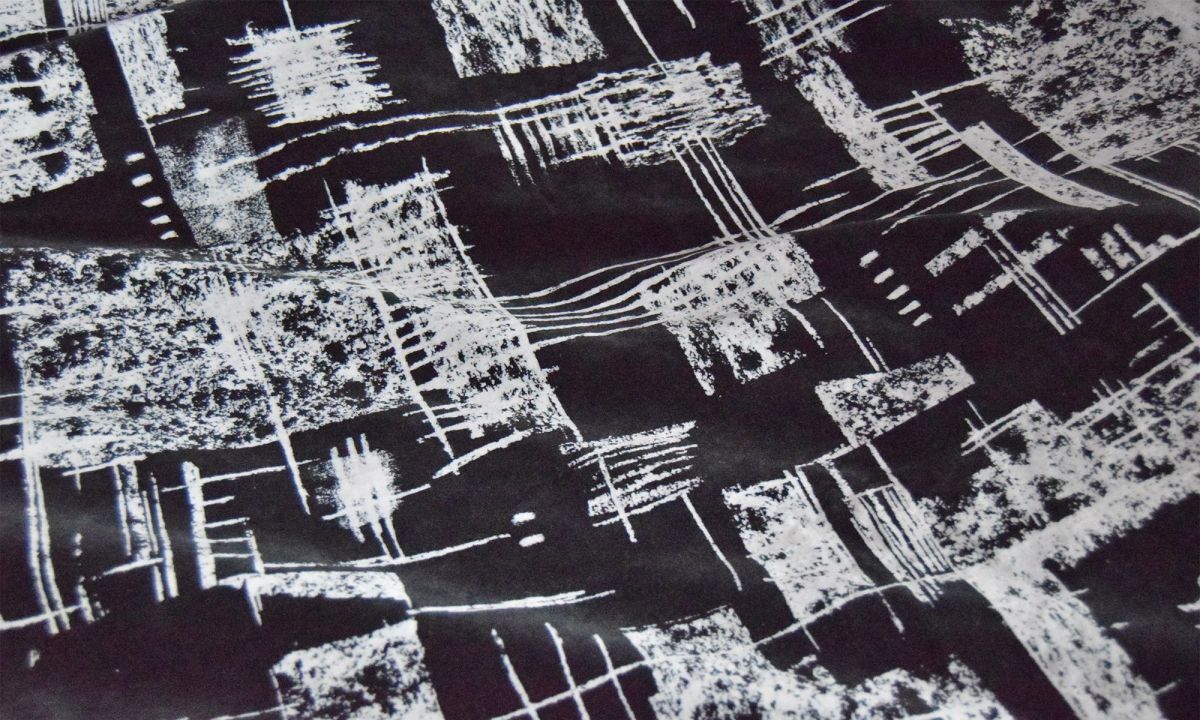 Urban Textures Screen print on cotton velvet