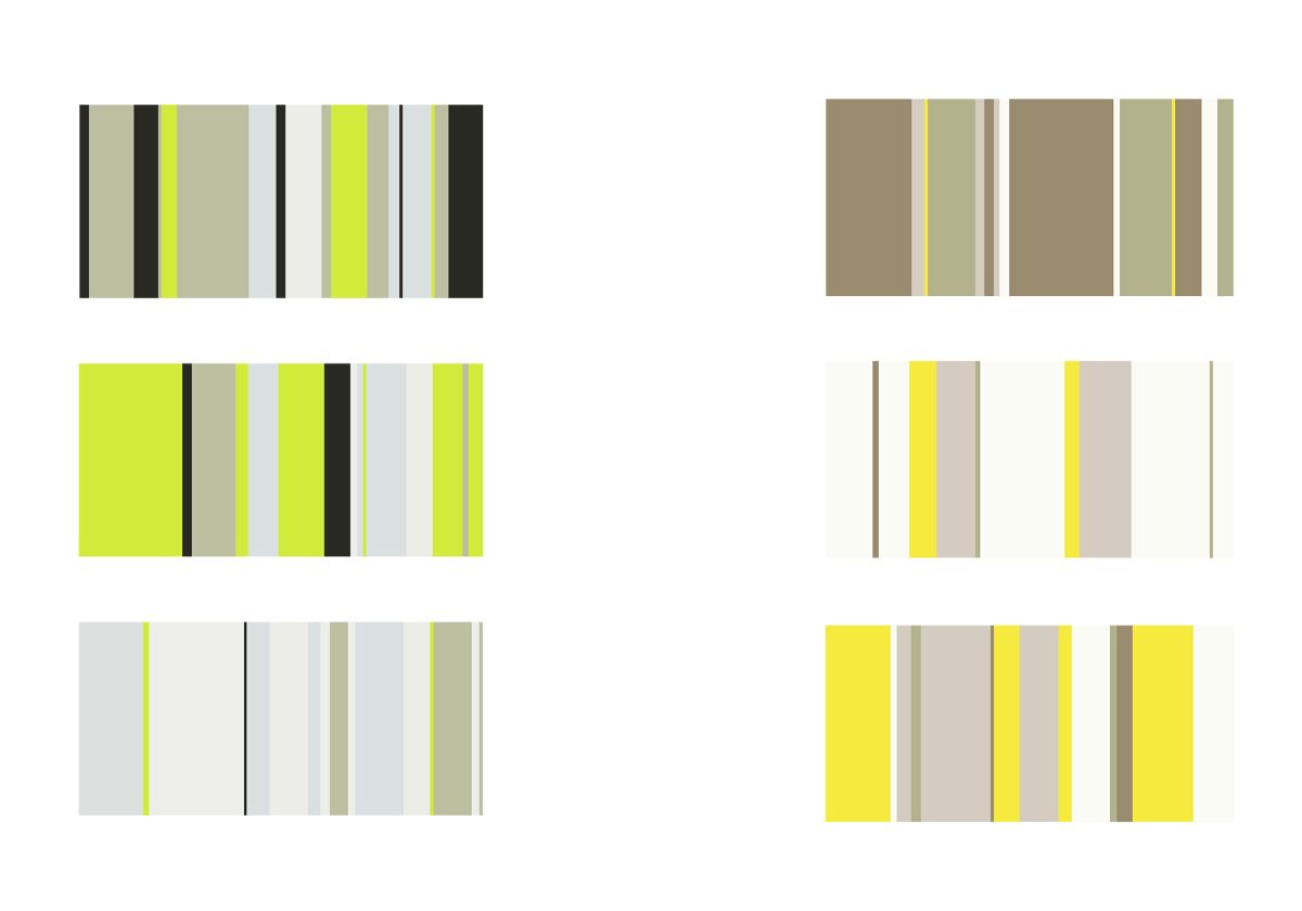 6- Colour proportion studies using final two colour stories.