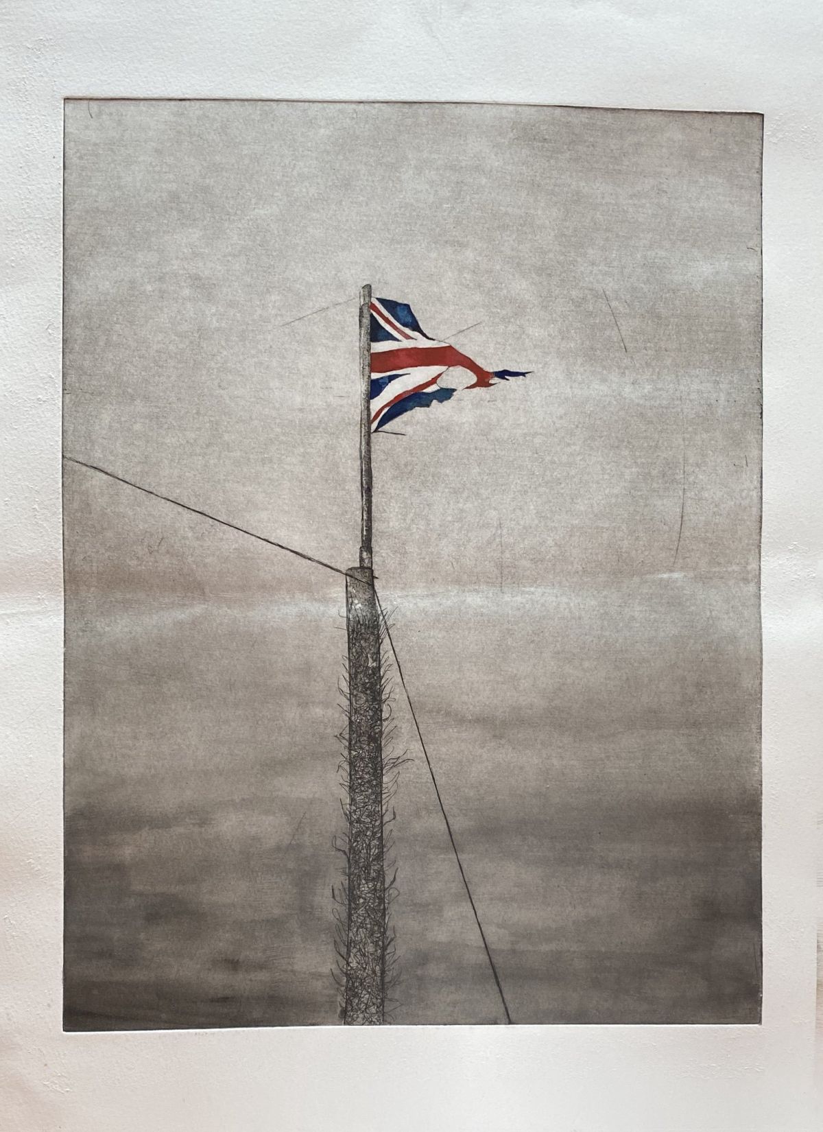 9 - Union Flag, Copper plate etching with gouache, 370mm X 560mm