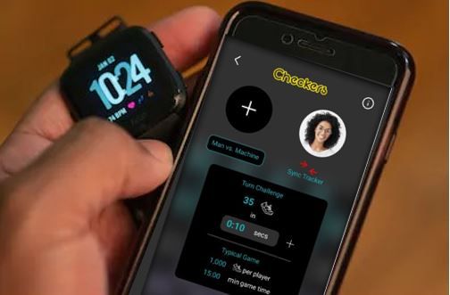 After choosing a game, users can customize game parameters and then sync the app to their fitness tracker to start.