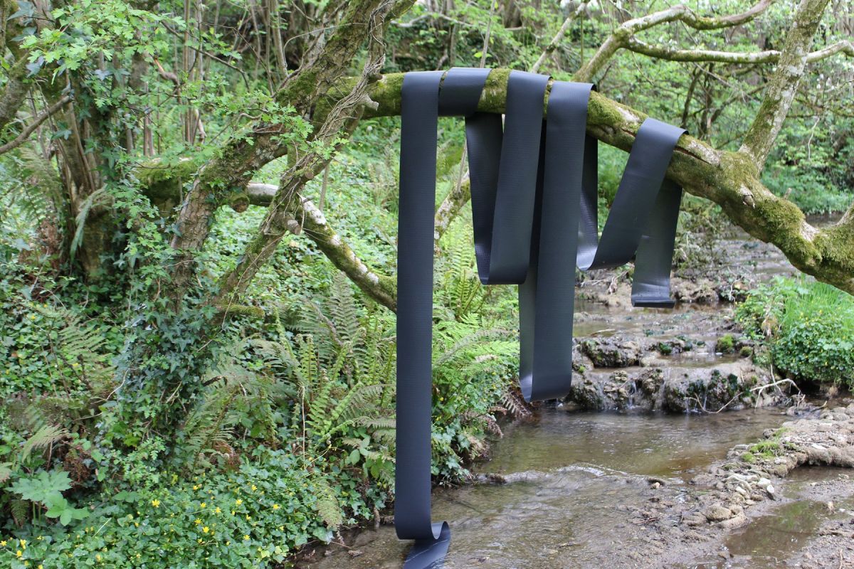 05: 3a. Drape, 185 x 130 x 230 cm (variable), DPC, running water allowed to pull and evolve its form