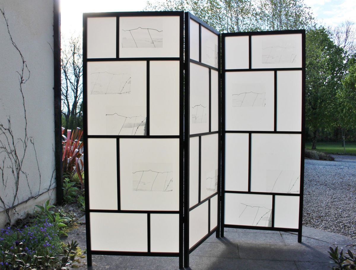 09: 5a. Wired, 185 x 213cm, photographs on acetate, recycled screen