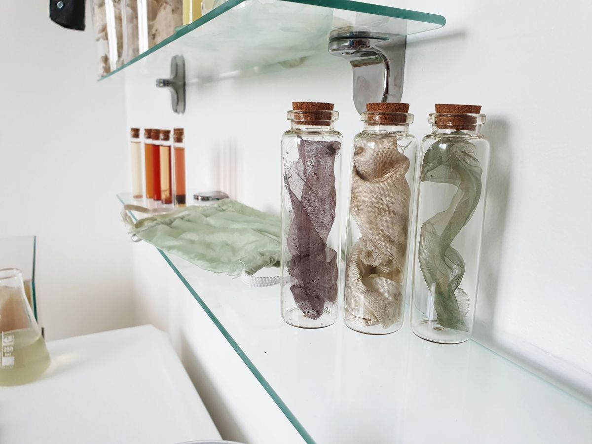 10- Bacterial dyed silks, dyed with a range of bacteria.