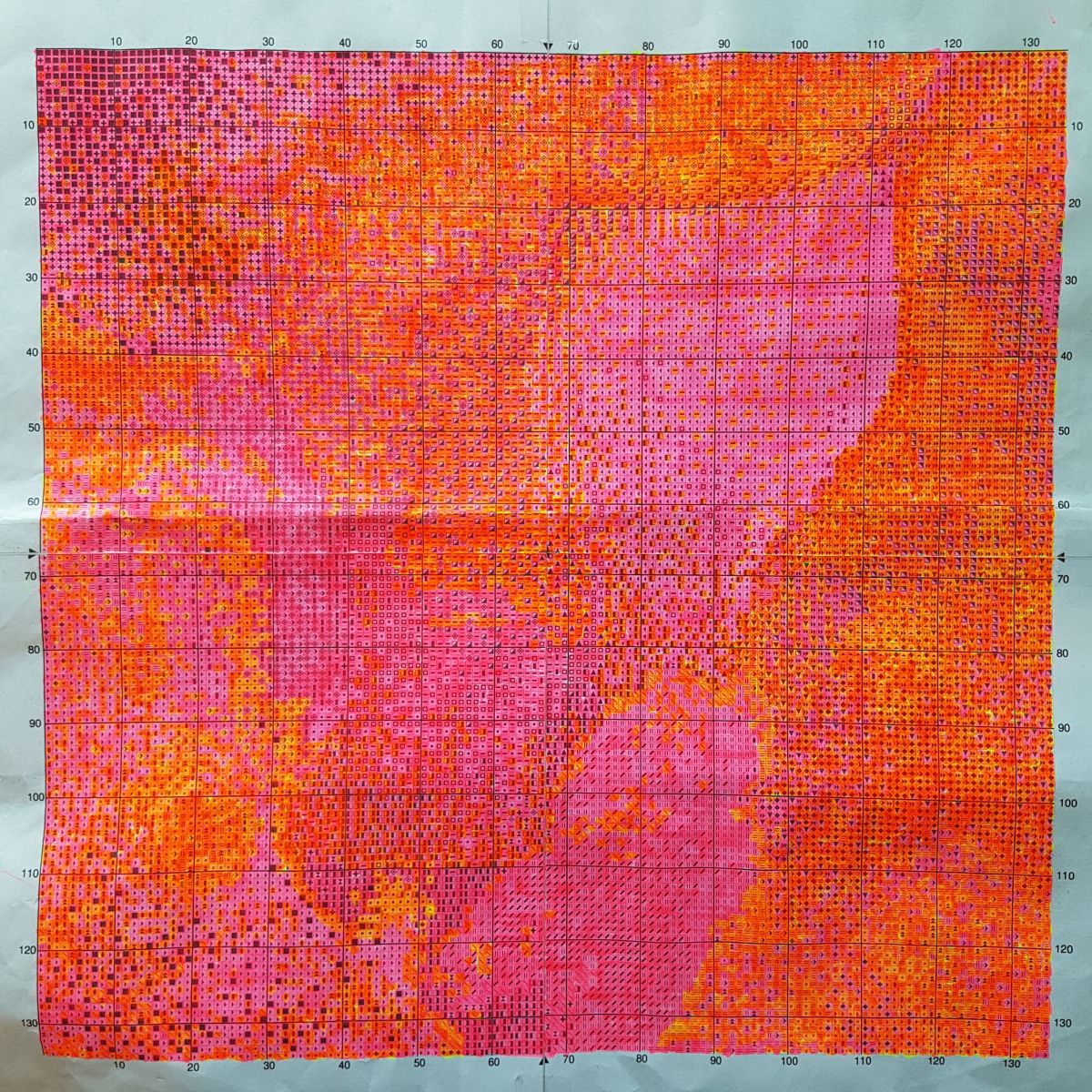I only went out for a walk III, embroidery pattern (paper), 31.5x31.5cm