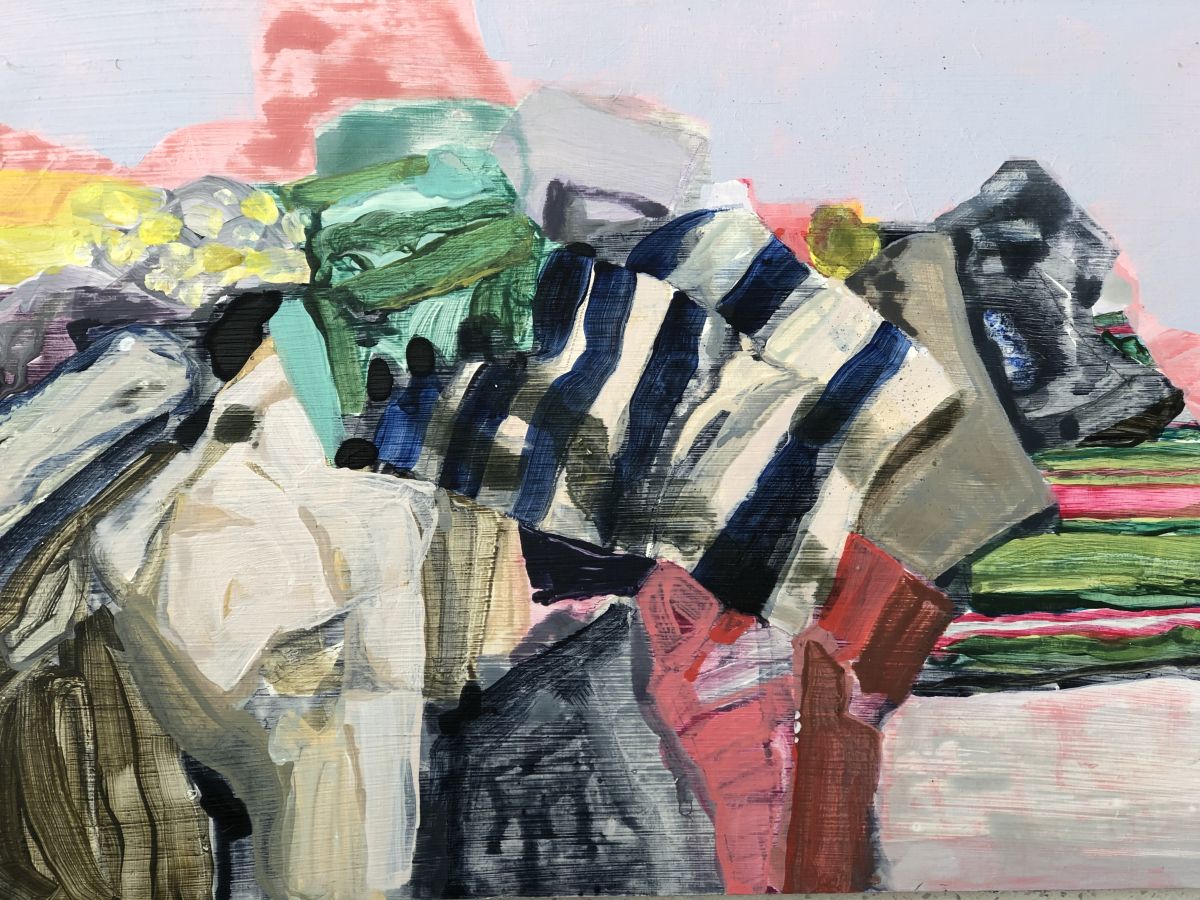 6. Stripes. Acrylic on board, 300 x 400
