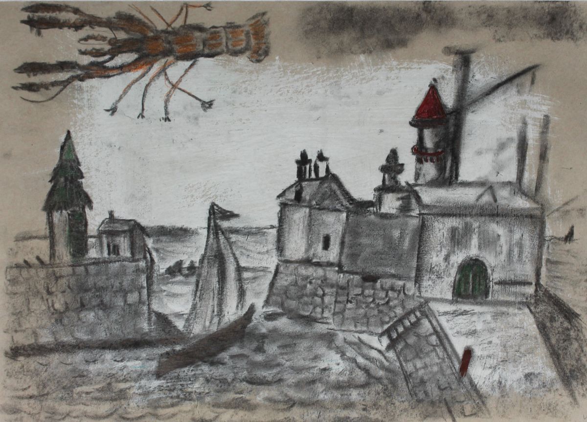 2. Environment – Dun Laoghaire East Pier Lighthouse, Mixed Media Print, Lorna Lafferty