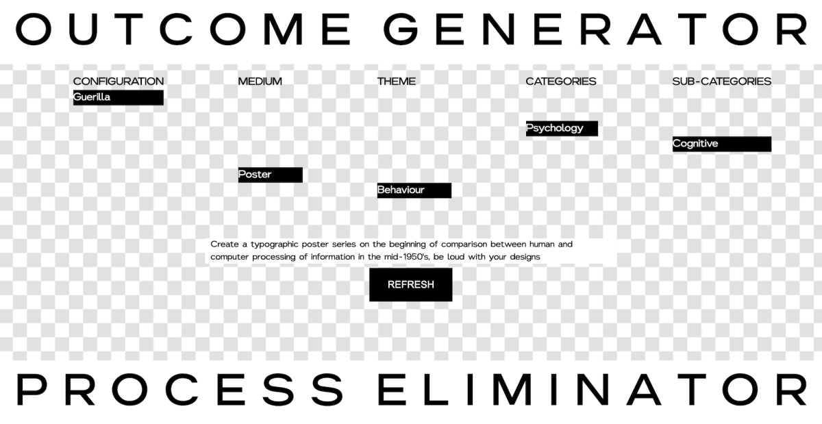 Outcome Generator Website: http://outcomegeneratorprocesseliminator.com/