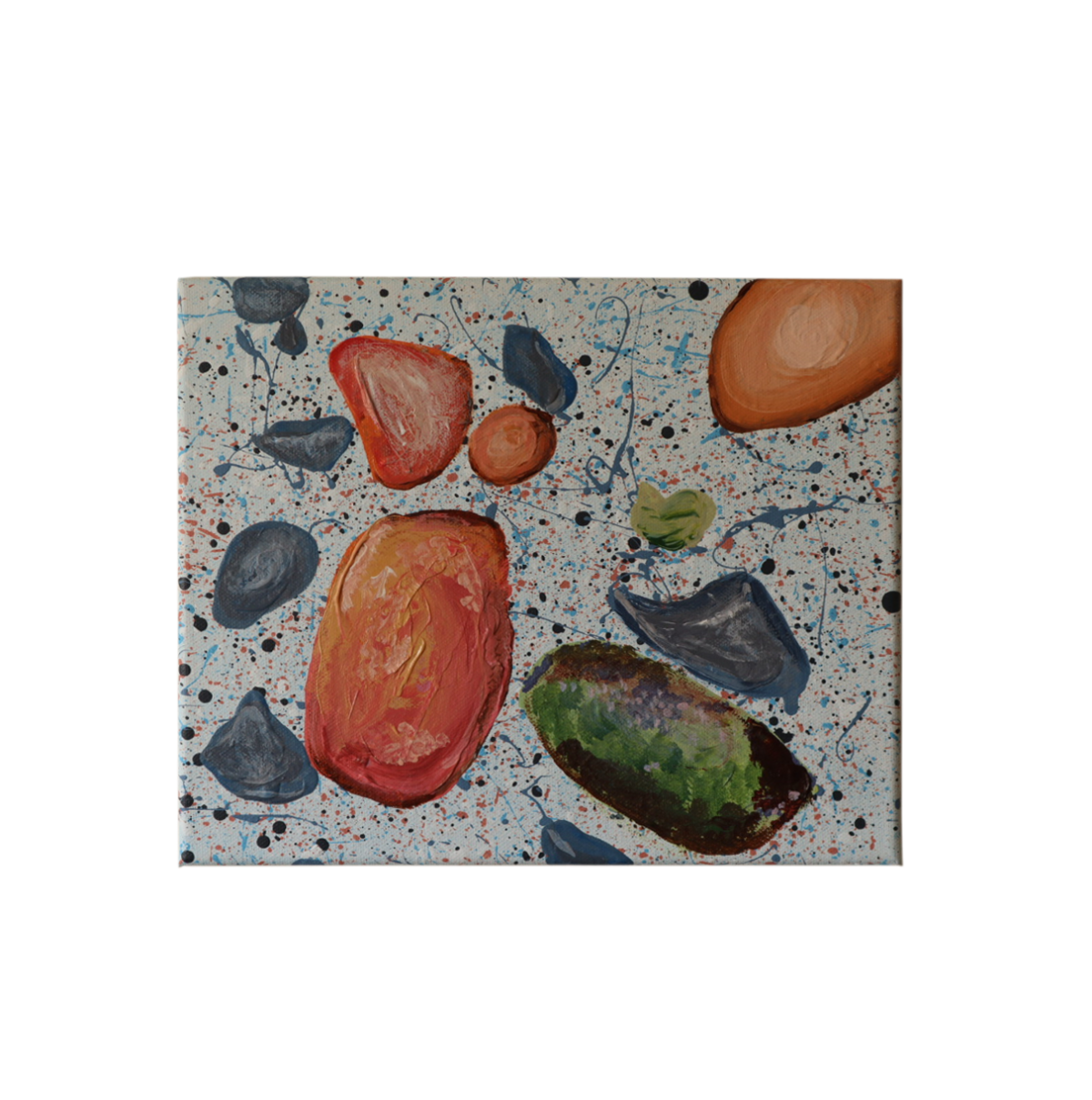 1 – Pebbles, Acrylic paint on canvas, 30 x 25 cm