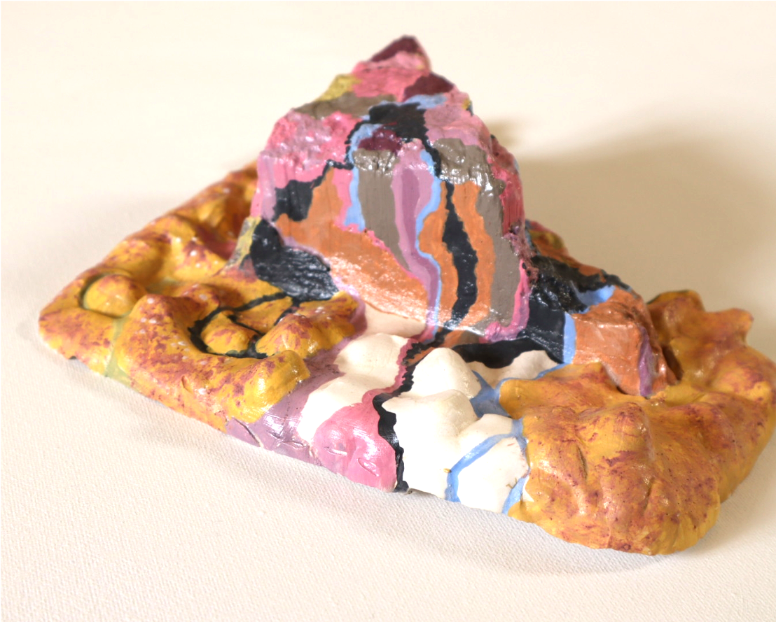 5 – Veins, Acrylic paint & gloss medium on plaster sculpture, 27 x 17 x 7 cm