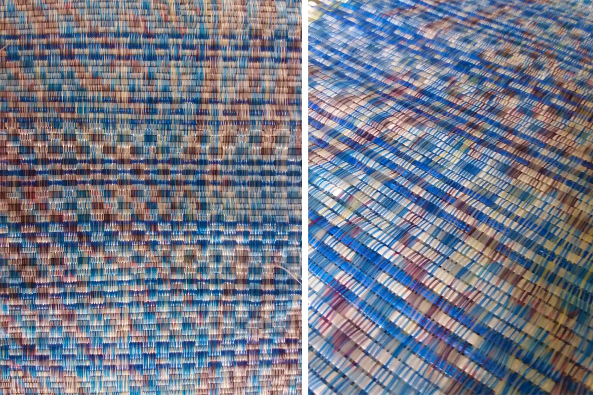 6. Print onto warp using upcycled plastics & yarns