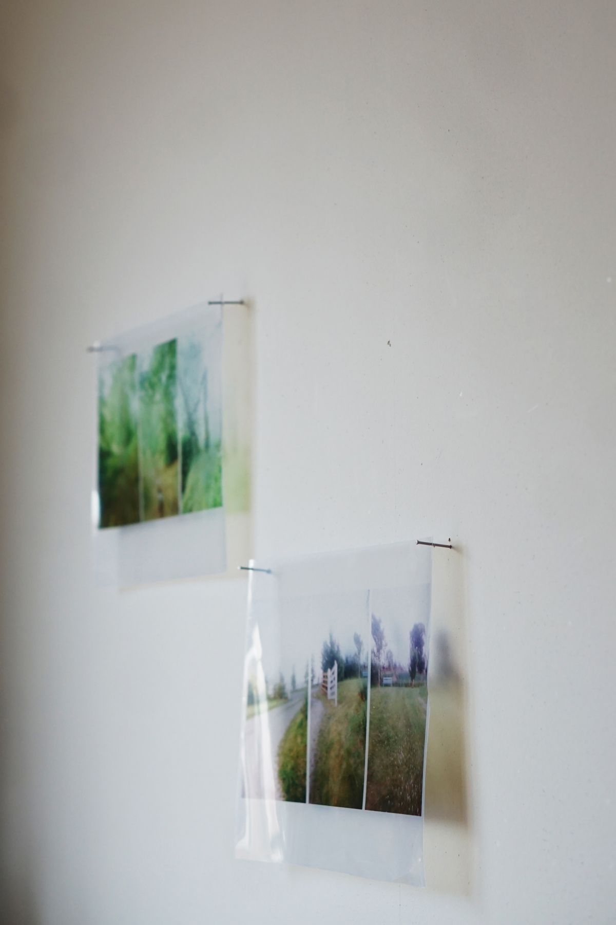 Long Exposure Images printed on Acetate, both images measuring 9cm by 14cm