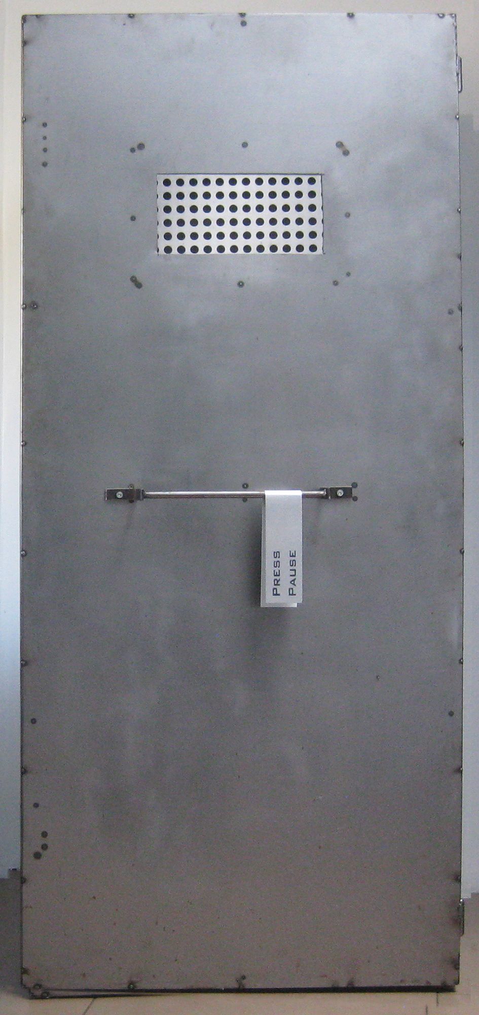 Press Pause; 180 x 80 x 80cm, steel.