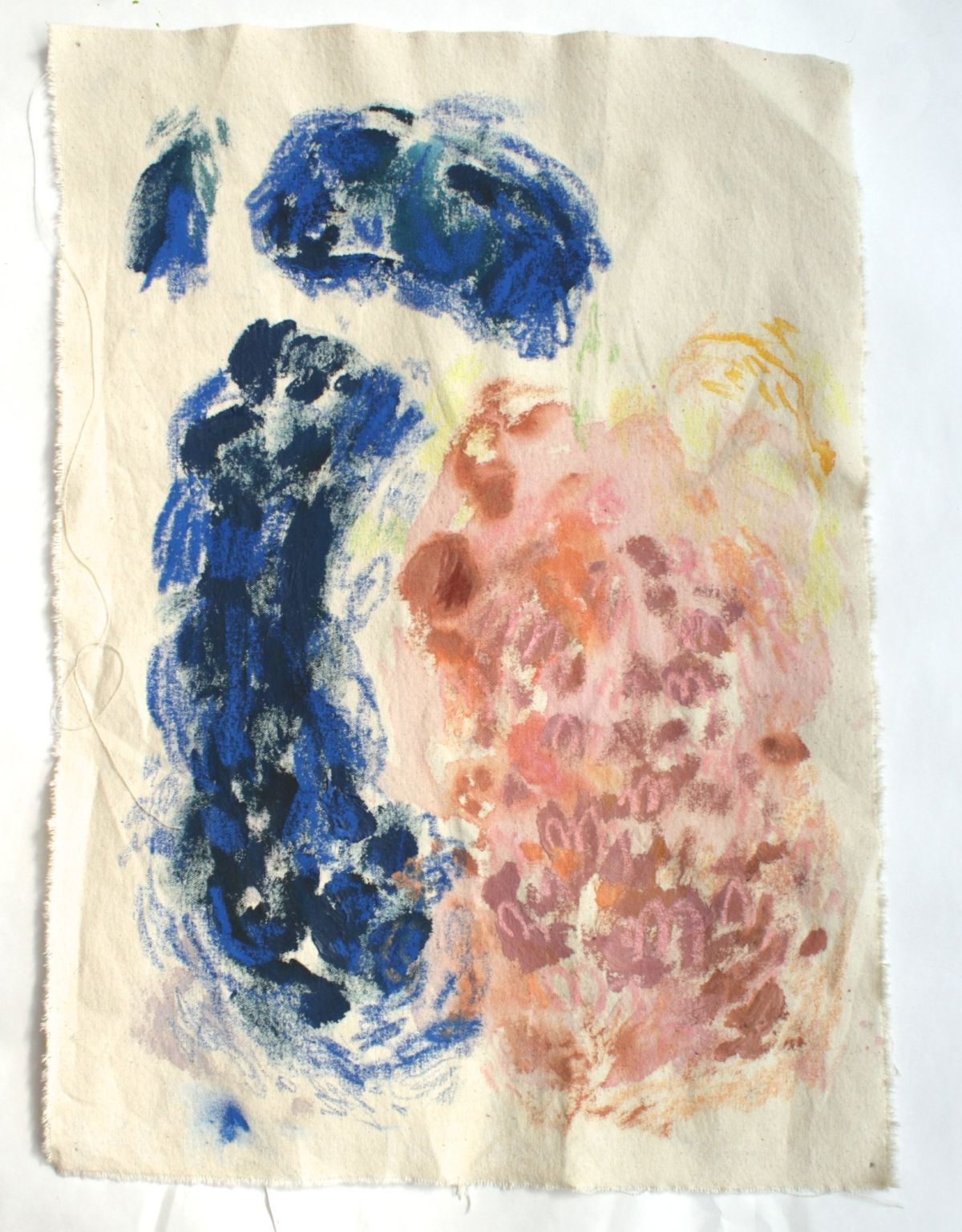 7. We go to the sea to see you, Acrylic and oil pastel on loose canvas, approx. 40 x 60cm