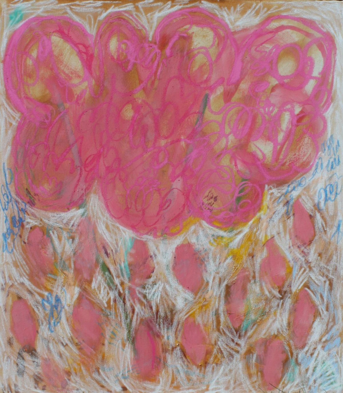 9. brambles wrapped around your ankle, Oil and chalk pastel on canvas 83 x 73cm