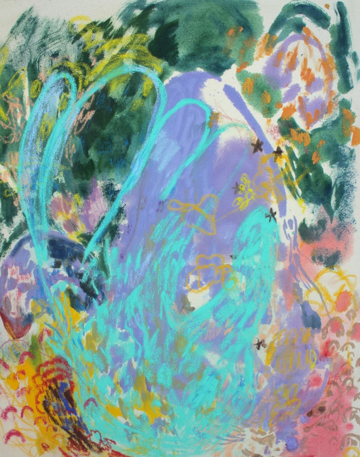 10. Your Spine Is Showing, Oil and chalk pastel on canvas, 88 x 73cm