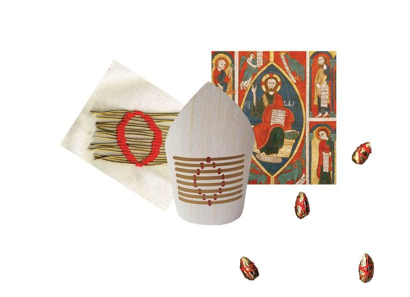 7. - Mitre design 2 - mandorla, or nué technique