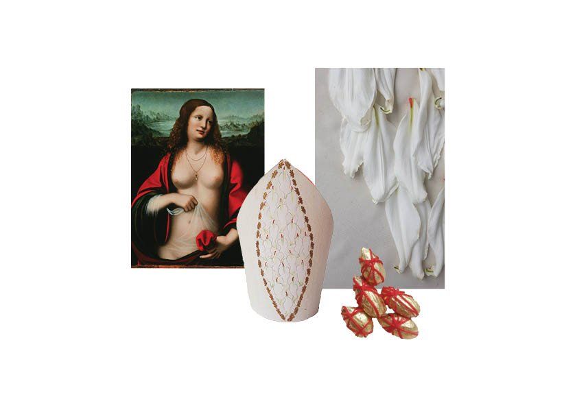 6. - Mitre design 1 - lily and almond