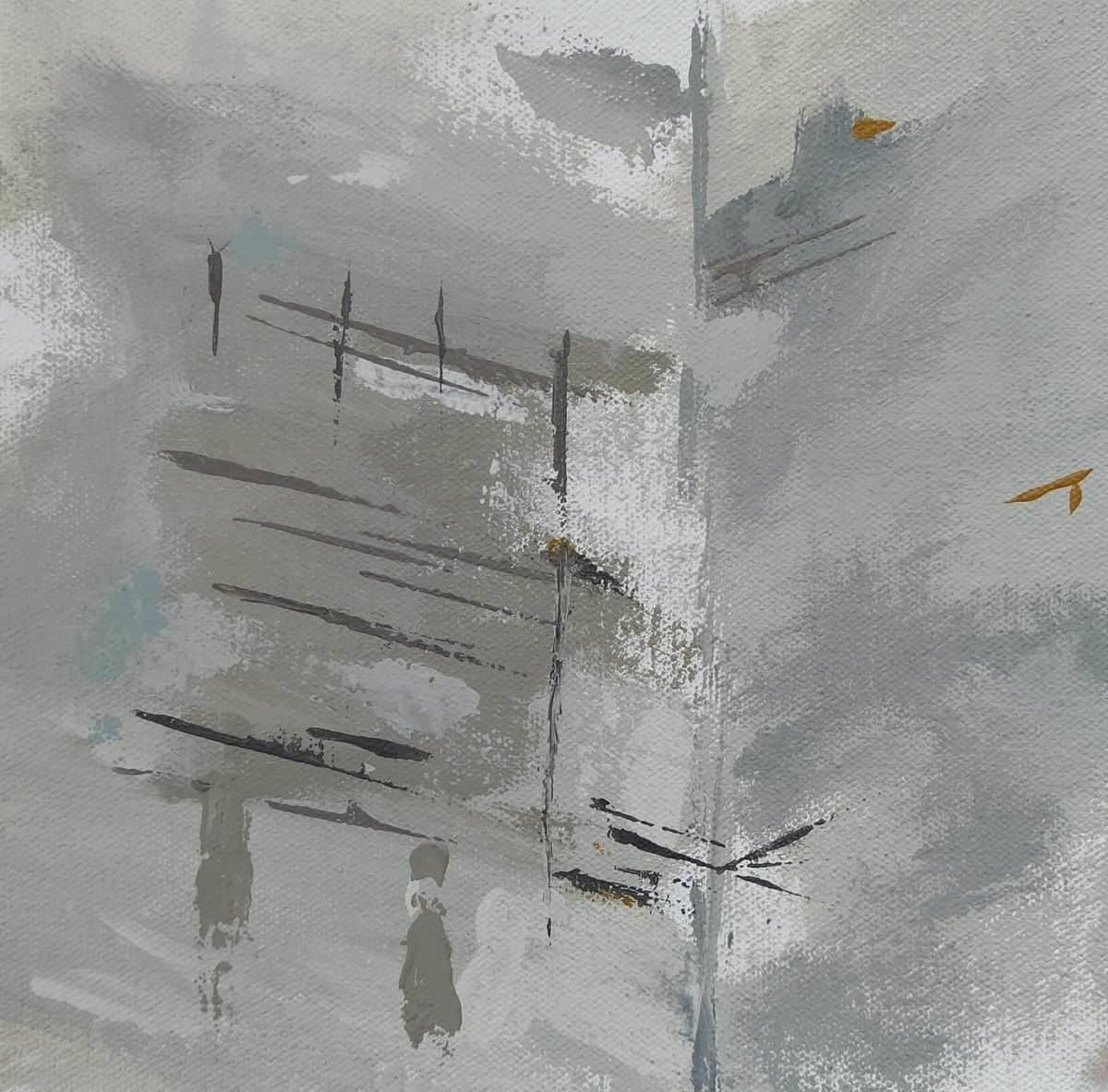 Untitled V, Acrylic & household paint on canvas, 16x16cm