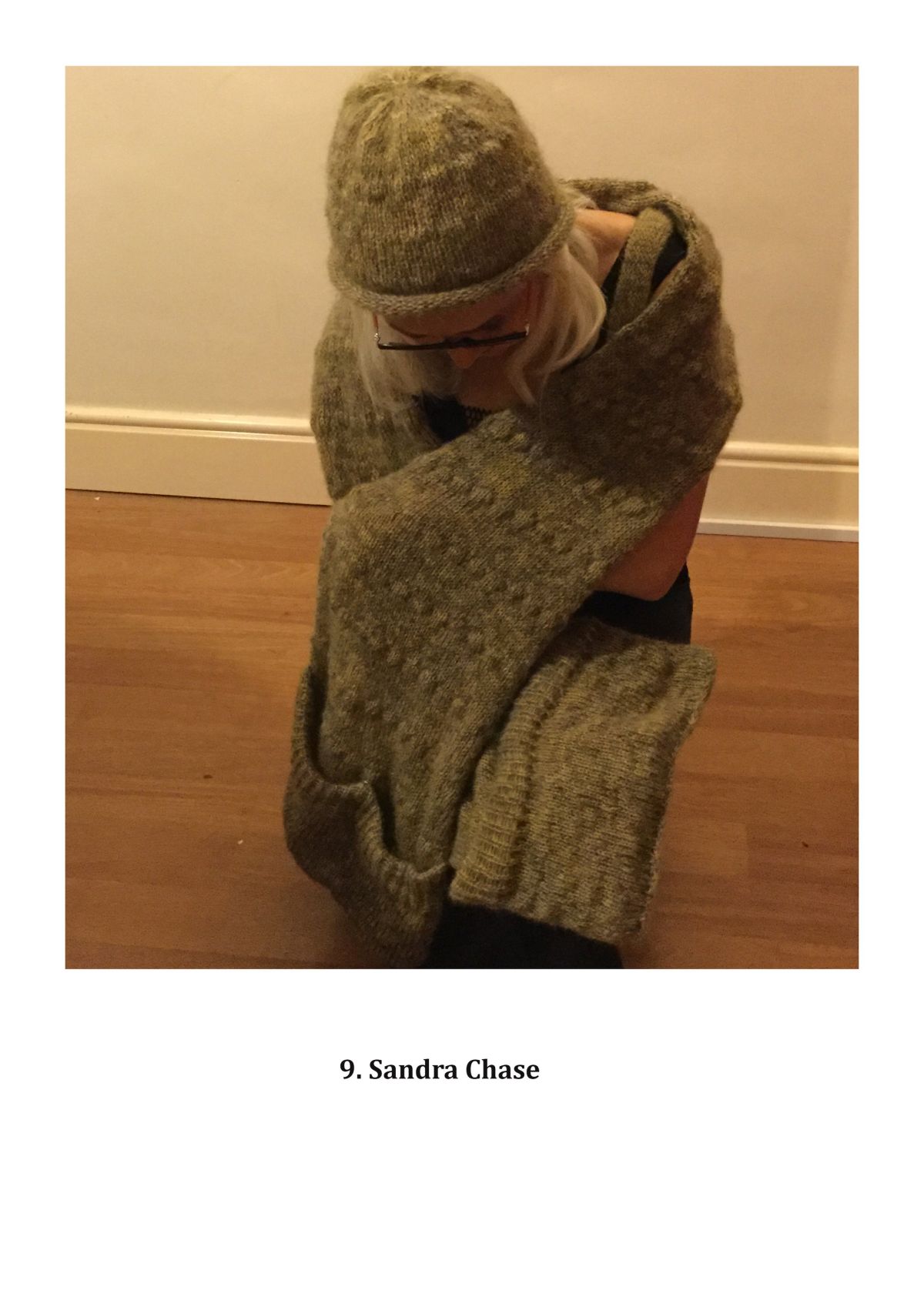 Image 9. Hat and scarf made on machine using tuck stitch. Made using waste yarn from industry.