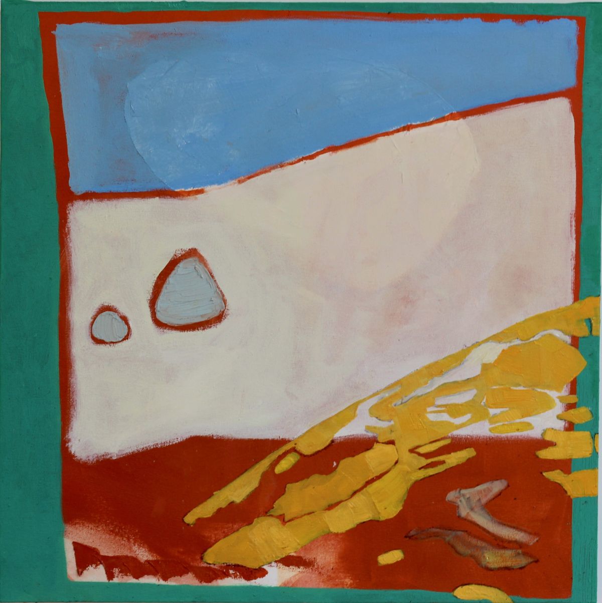 5 - 'His Lake', 2020 - 20x20x2cm - Oil and conté on canvas