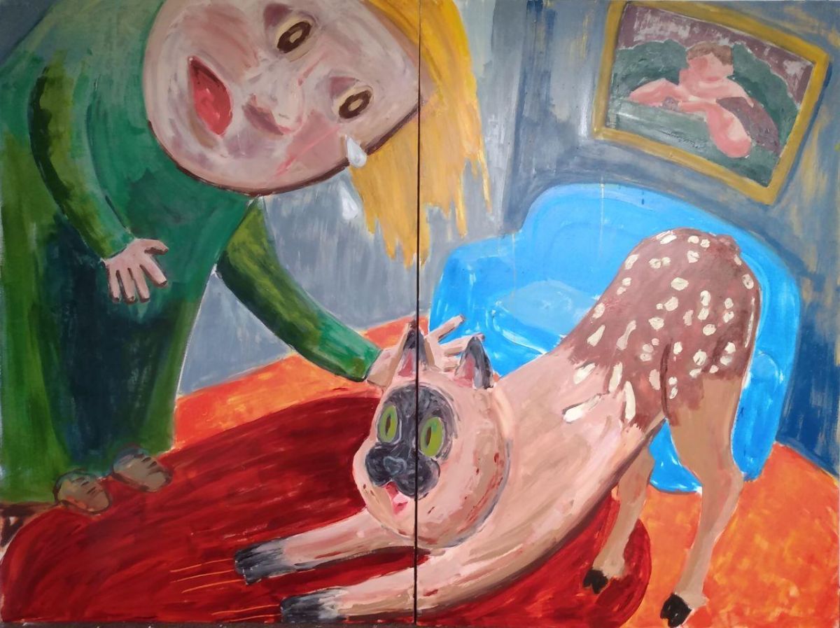 Abyss descending, oil on canvas, diptych, 100 x 150 cm