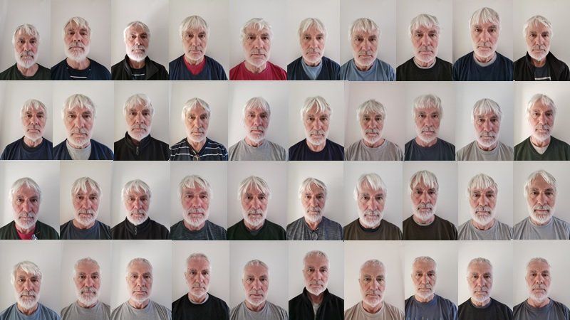 9. Quarantine Calendar (2).jpg. 40 faces. Selfies.